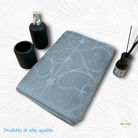 ECHE HOME TELO DOCCIA 70X140 CM IN SPUGNA DI PURO COTONE 550 GR/MQ BLU